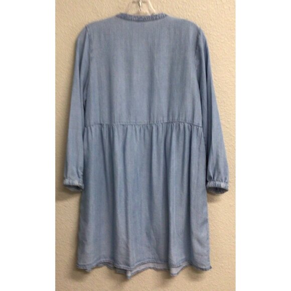 Old Navy Pintuck Chambray Tunic Dress Sz Small Knee Length - Picture 9 of 11